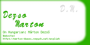 dezso marton business card